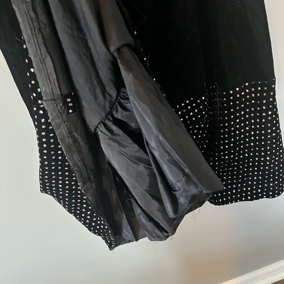 McNaughton x Vintage Black Velvet Iridescent Sparkle Polka Dot Skirt Halter Set - Picture 10 of 12